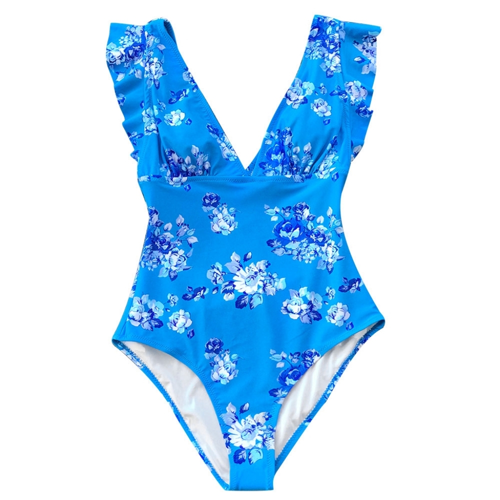 Cupshe Ruffle Floral One Piece - Picture 2 of 6